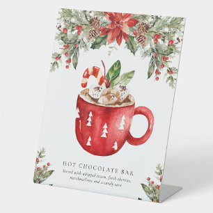 Kerst Hot Chocolate Bar Signature Drink Sign Reclamebord Met Voetstuk