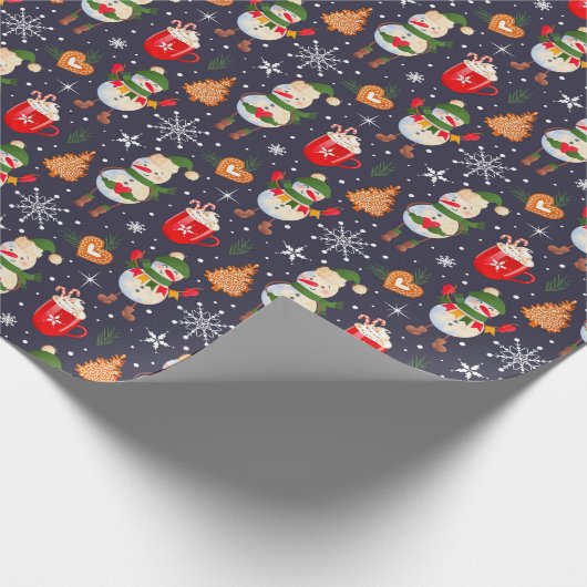 Kerst Hot Chocolate Candy Cane Ginger Brood Cadeaupapier (Hoek)