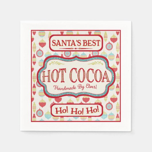 Kerst Hot Chocolate Cocoa Cocktail servetten (Voorkant)