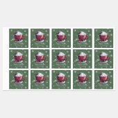 Kerst Hot Chocolate Gepersonaliseerde Groene Bakke Labels (Vel)
