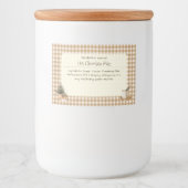 Kerst Hot Chocolate Mix Bruine Gingham Labels Voedselcontainer Etiket (Voorkant)