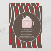 Kerst Hot Cocaca Party Candy Cane Brown Kaart (Voorkant / Achterkant)