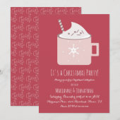 Kerst Hot Cocoa Feest Kaart (Voorkant / Achterkant)