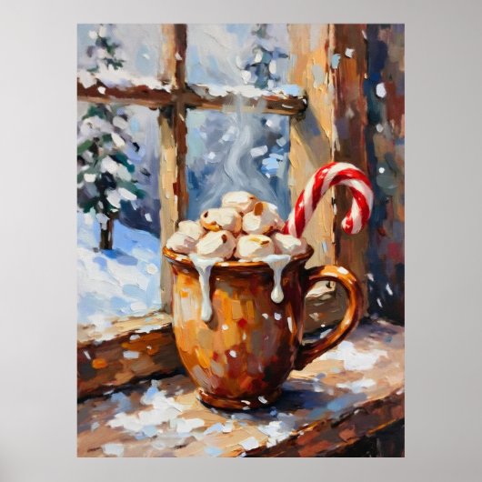 Kerst Hot Cocoa met Geroosterde Marshmallows  Poster (Voorkant)