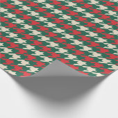 Kerst Houndstooth groen en rood patroon Cadeaupapier (Hoek)