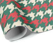 Kerst Houndstooth groen en rood patroon Cadeaupapier (Rol Hoek)