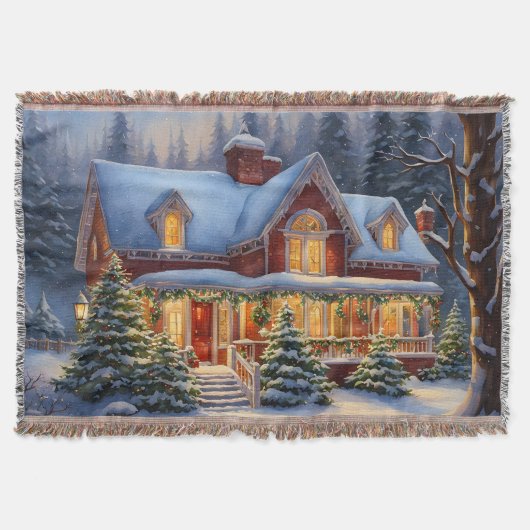 Kerst Huis Gooi Deken (Voorkant)