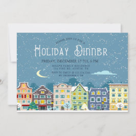 Kerst huis sneeuw dag vakantie diner uitnodiging