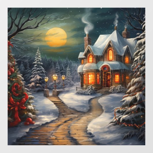 Kerst Huis Window Cling Raamsticker (Vel)
