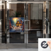 Kerst Huis Window Cling Raamsticker (Kantoordeur)