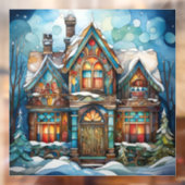 Kerst Huis Window Cling Raamsticker (Vel 2)