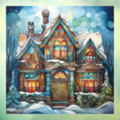 Kerst Huis Window Cling Raamsticker (Vel 3)