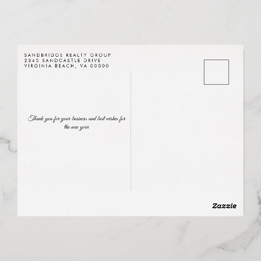 Kerst Huis Zakelijk Folie Vakantie Kerstmis Folie Feestdagen Briefkaart (Achterkant)