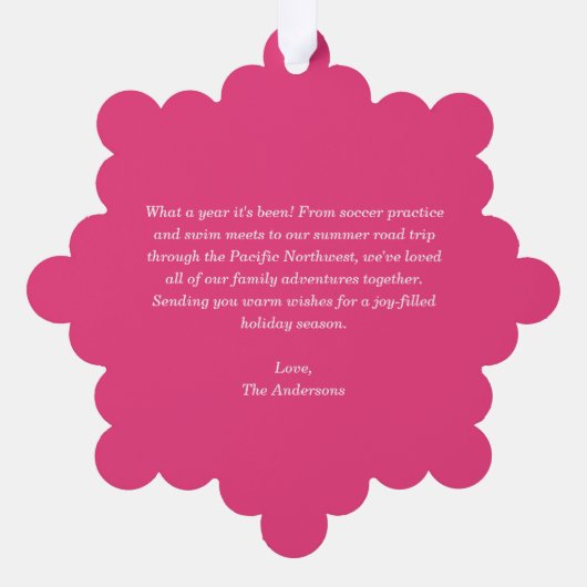 Kerst Huisdier Foto Red Stripes Vakantie Ornament Kaart (Achterkant)