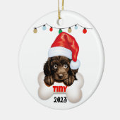 Kerst Huisdier Ornament, Poodle Christmas Keramisch Ornament (Links)