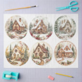 Kerst huisje rondes tissuepapier (Craft)