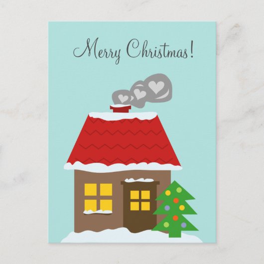 Kerst huisje sneeuwhuis aangepaste winter Vakantie Feestdagenkaart (Voorkant)