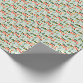 Kerst huizen in Mint Green Cadeaupapier (Hoek)