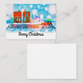 Kerst Huizen Kerst Kaarten Notitiekaartje (Voorkant / Achterkant)