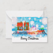 Kerst Huizen Kerst Kaarten Notitiekaartje (Voorkant)