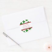 Kerst Hulst Adreslabels Ronde Sticker (Envelop)