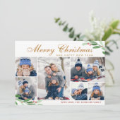 Kerst Hulst Bes 6 FOTO Collage Groet Feestdagenkaart (Staand voorkant)