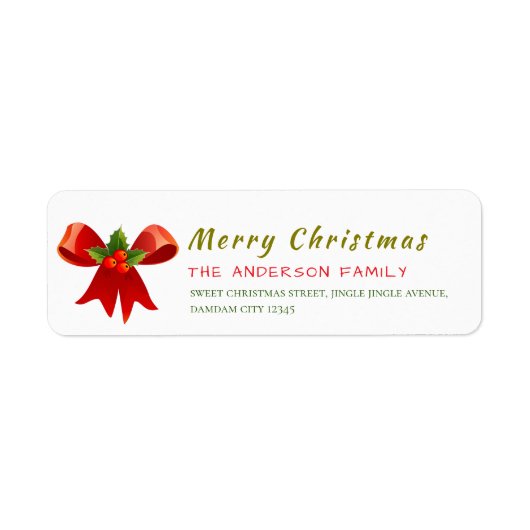 Kerst Hulst Bes Elegant Retouradres Etiket (Voorkant)