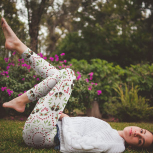Kerst Hulst Bes Groene Leggings Festiviteit Wi
