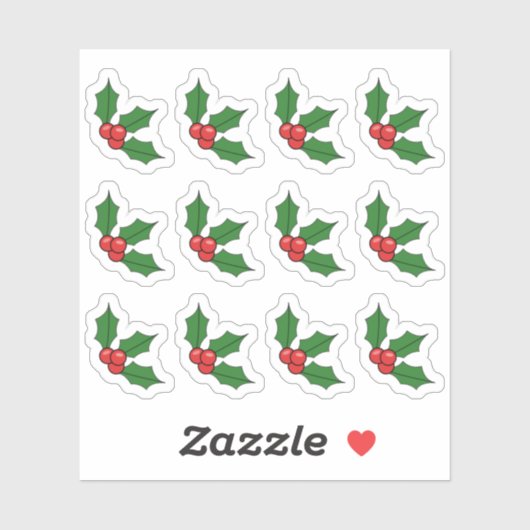 Kerst Hulst Bes Kerstversiering X-mas Sticker (Vel)