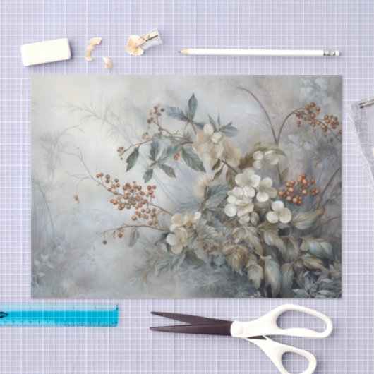 Kerst Hulst Besbloemen in Winter Decoupage Tissuepapier (Craft)