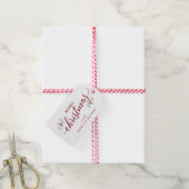 Kerst Hulst Bessen Elegant Prettig Kerstfeest Cadeaulabel (Met Touw)