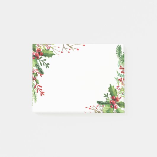 Kerst Hulst Bessen Feestdag Post-it® Notes (Voorkant)