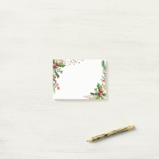 Kerst Hulst Bessen Feestdag Post-it® Notes (Op bureau)