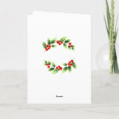 Kerst Hulst Bessen Tak Bedrijfs Groet Feestdagen Kaart (Achterkant)