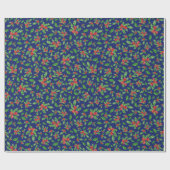 Kerst hulst bladeren en bessen rood en groen cadeaupapier (Vlak)