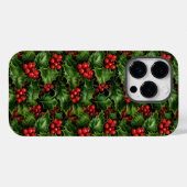 Kerst Hulst Bladeren En Rode Bessen Patroon Case-Mate iPhone Case (Achterkant (horizontaal))