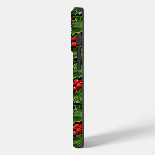 Kerst Hulst Bladeren En Rode Bessen Patroon Case-Mate iPhone Case (Achterkant / Links)