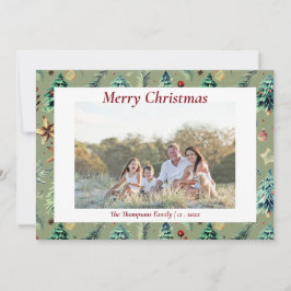 Kerst Hulst Botanisch Groen Foto MosG Feestdagenkaart