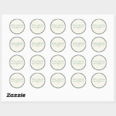 Kerst Hulst Botanische Groene Retouradres Ronde Sticker (Vel)