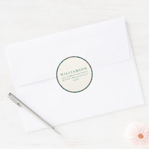 Kerst Hulst Botanische Groene Retouradres Ronde Sticker