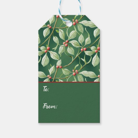 Kerst Hulst Cadeaulabel (Voorkant)