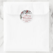 Kerst Hulst Dennentak Rustieke Kerst Ronde Sticker (Tas)