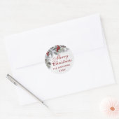 Kerst Hulst Dennentak Rustieke Vakantie Ronde Sticker (Envelop)