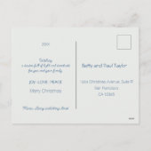 Kerst hulst en bloemblaadjes tegels lijst feestdagenkaart (Achterkant)