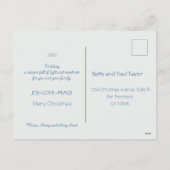 Kerst hulst en bloemblaadjes tegels lijst feestdagenkaart (Achterkant)