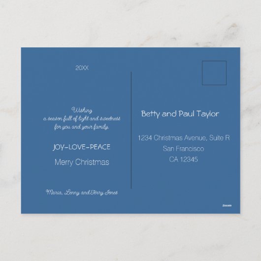 Kerst hulst en bloemblaadjes tegels lijst feestdagenkaart (Achterkant)