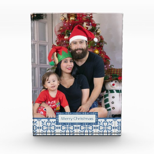 Kerst hulst en bloemblaadjes tegels lijst fotoblokken (Voorkant)