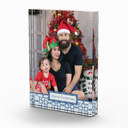 Kerst hulst en bloemblaadjes tegels lijst fotoblokken (Rechts)