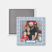 Kerst hulst en bloemblaadjes tegels lijst magneet (Voorkant / Achterkant)