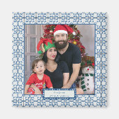 Kerst hulst en bloemblaadjes tegels lijst magneet (Voorkant)